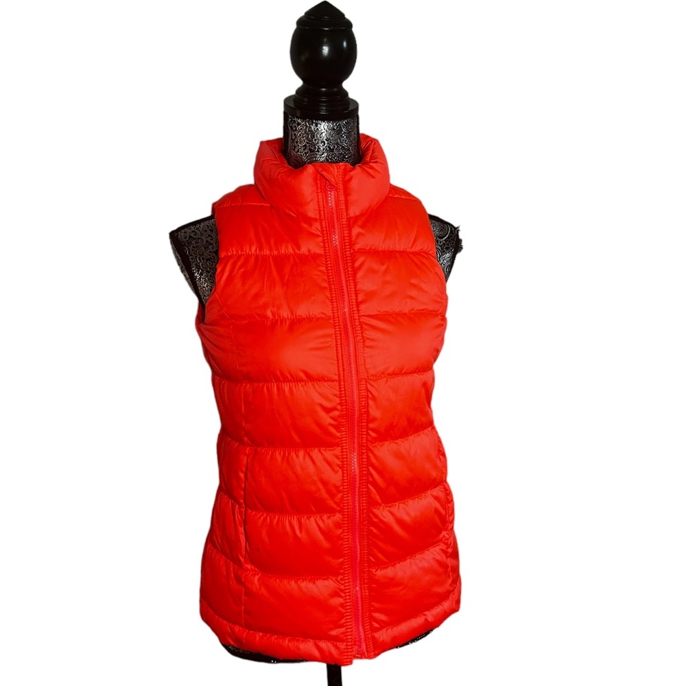 Old navy orange puffer vest small